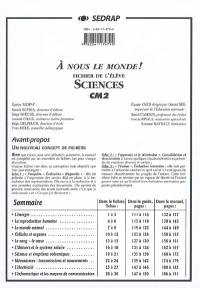Sciences, CM2 : fichier de l'élève Sciences, CM2 : fichier de l'élève