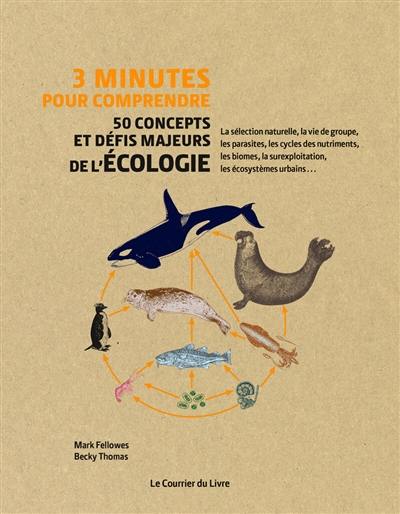 3 minutes pour comprendre 50 concepts et défis majeurs de l'écologie : la sélection naturelle, la vie de groupe, les parasites, les cycles des nutriments, les biomes, la surexploitation, les écosystèmes urbains...