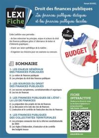 Droit des finances publiques : les finances publiques étatiques et les finances publiques locales