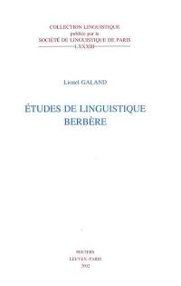 Etudes de linguistique berbère