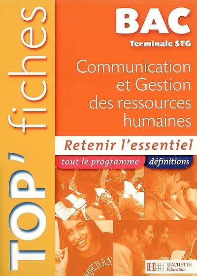 Communication et gestion des ressources humaines terminale STG