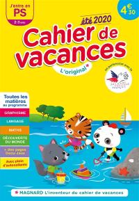 Cahier de vacances j'entre en PS, 2-3 ans : toutes les matières au programme : été 2020