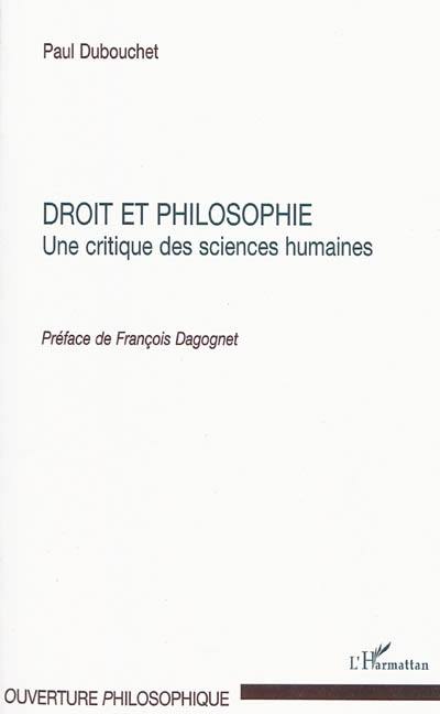 Droit et philosophie : une critique des sciences humaines