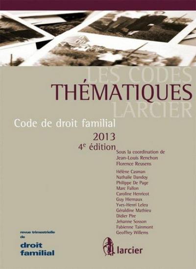 Code de droit familial 2013