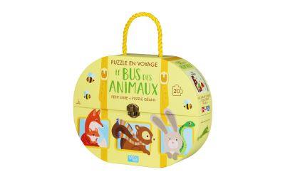 Le bus des animaux : petit livre + puzzle géant