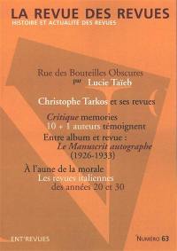 Revue des revues (La), n° 63