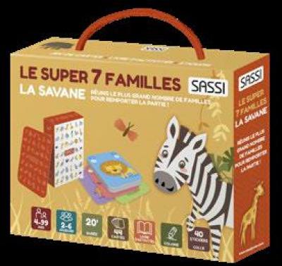 Le super 7 familles : la savane : réunis le plus grand nombre de familles pour remporter la partie !