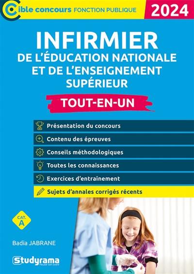 Infirmier de l'Education nationale et de l'enseignement supérieur, cat. A : tout-en-un, 2024