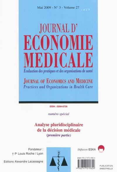 Journal d'économie médicale : évaluation des pratiques et des organisations de santé, n° 27-3