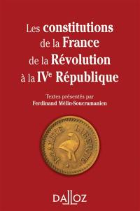 Les Constitutions de la France de la Révolution à la IVe République