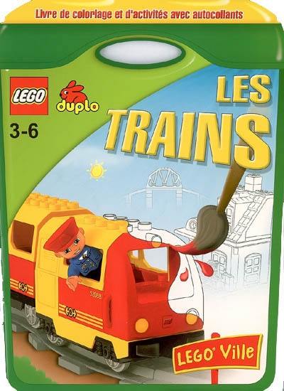 Les trains : livre de coloriage et d'activités avec autocollants