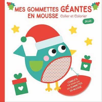 Noël, le rouge-gorge : mes gommettes géantes en mousse : coller et colorier