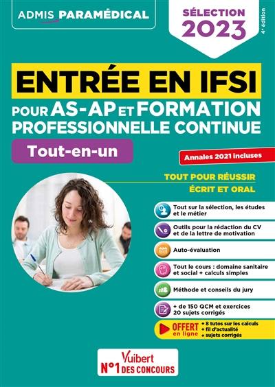 Entrée en IFSI pour AS-AP et formation professionnelle continue : tout-en-un : sélection 2023