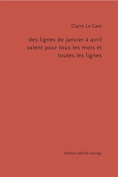 Des lignes de janvier à avril valent pour tous les mois et toutes les lignes