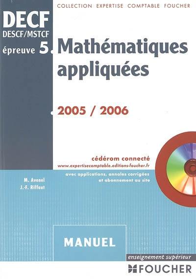 Mathématiques appliquées DECF, épreuve 5 : manuel