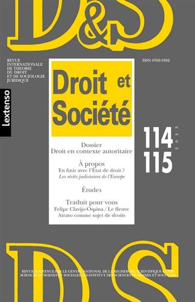 Droit et société, n° 114-115. Droit en contexte autoritaire