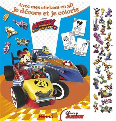 Mickey et ses amis, top départ : avec mes stickers en 3D je décore et je colorie