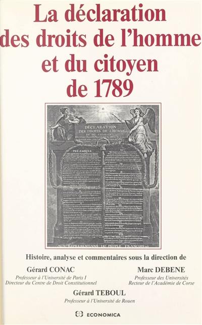 La Déclaration des droits de l'homme et du citoyen en 1789