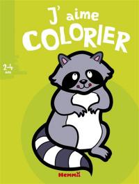 J'aime colorier, 2-4 ans : raton laveur