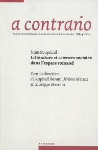 A contrario, n° 4-2. Littérature et sciences sociales dans l'espace romand