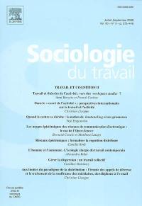 Sociologie du travail, n° 3 (2008). Travail et cognition : 2e partie