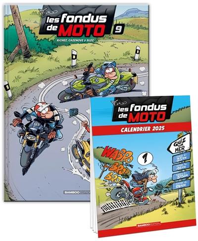 Les fondus de moto : pack tome 9 + calendrier 2025