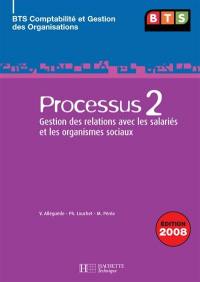 Processus 2, gestion des relations avec les salariés et les organismes sociaux