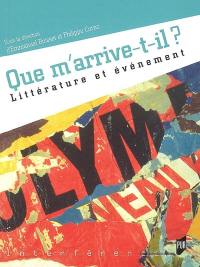 Que m'arrive-t-il ? : littérature et événement : actes du colloque jeunes chercheurs Littérature et événement, les 4, 5 et 6 mars 2004