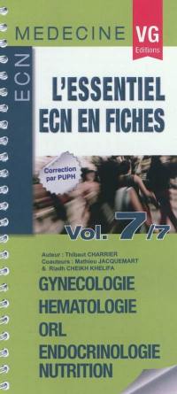 Gynécologie, hématologie, ORL, endocrinologie, nutrition : ECN médecine