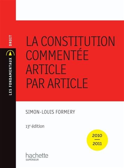 La Constitution commentée : article par article