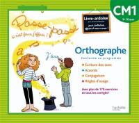 Orthographe CM1, 9-10 ans, conforme au programme : livre-ardoise avec feutre effaçable pour s'entraîner, effacer et recommencer ! : écriture des sons, accords, conjugaison, règles d'usage : avec plus de 170 exercices et tous les corrigés !