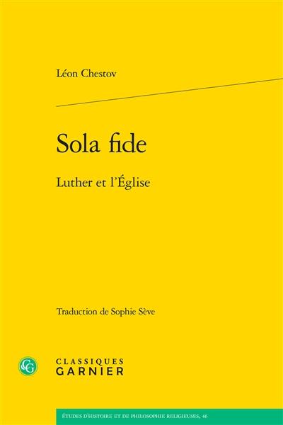 Sola fide : Luther et l'Eglise