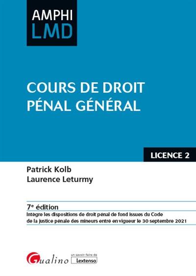 Cours de droit pénal général : licence 2