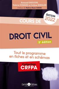 Cours de droit civil 2022 : tout le programme en fiches et en schémas