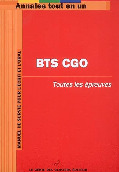 BTS CGO : toutes les épreuves