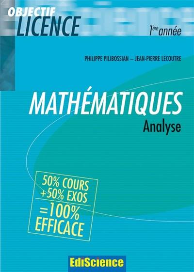 Mathématiques, analyse : 1re année