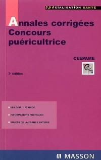 Annales corrigées, concours puéricultrice : QCM et QROC