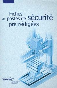 Fiches de postes de sécurité pré-rédigées