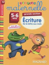 Ecriture, grande section, 5-6 ans : de la lettre au mots