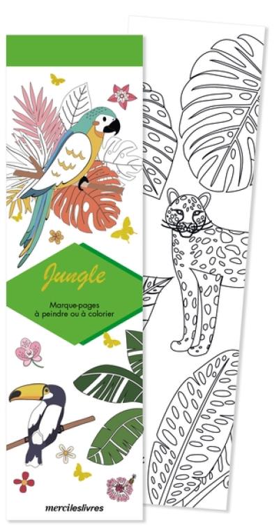 Jungle : marque-pages à peindre ou à colorier