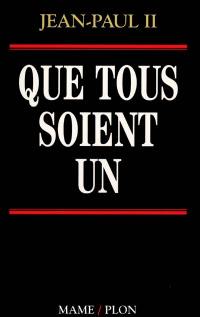 Lettre encyclique Ut unum sint du Saint-Père Jean-Paul II sur l'engagement oecuménique