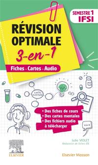 Révision optimale 3-en-1 : semestre 1 IFSI : fiches, cartes, audio