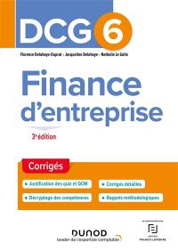 DCG 6, finance d'entreprise : corrigés