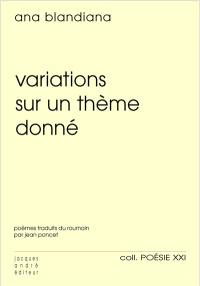 Variations sur un thème donné. Variatiuni pe o tema data