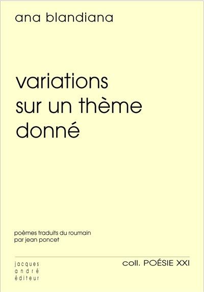 Variations sur un thème donné. Variatiuni pe o tema data