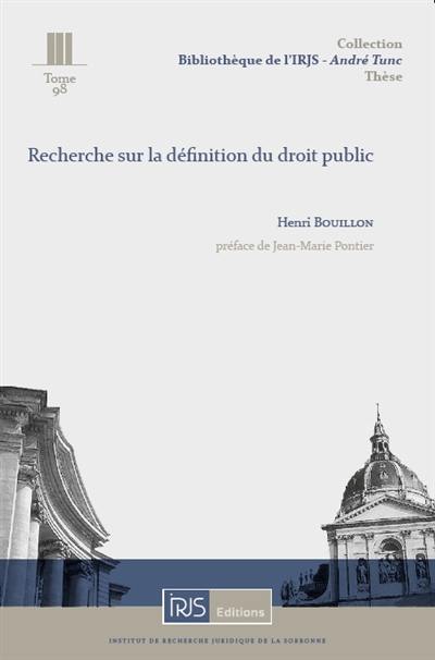 Recherche sur la définition du droit public