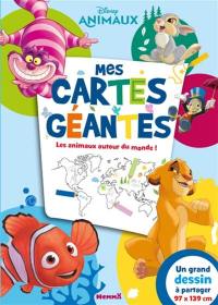 Disney animaux : mes cartes géantes : les animaux autour du monde !