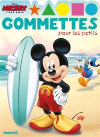 Mickey et ses amis (fond plage) : gommettes pour les petits