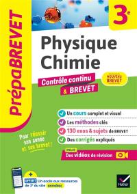 Physique chimie 3e : contrôle continu & brevet : nouveau brevet