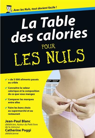 Table des calories pour les nuls